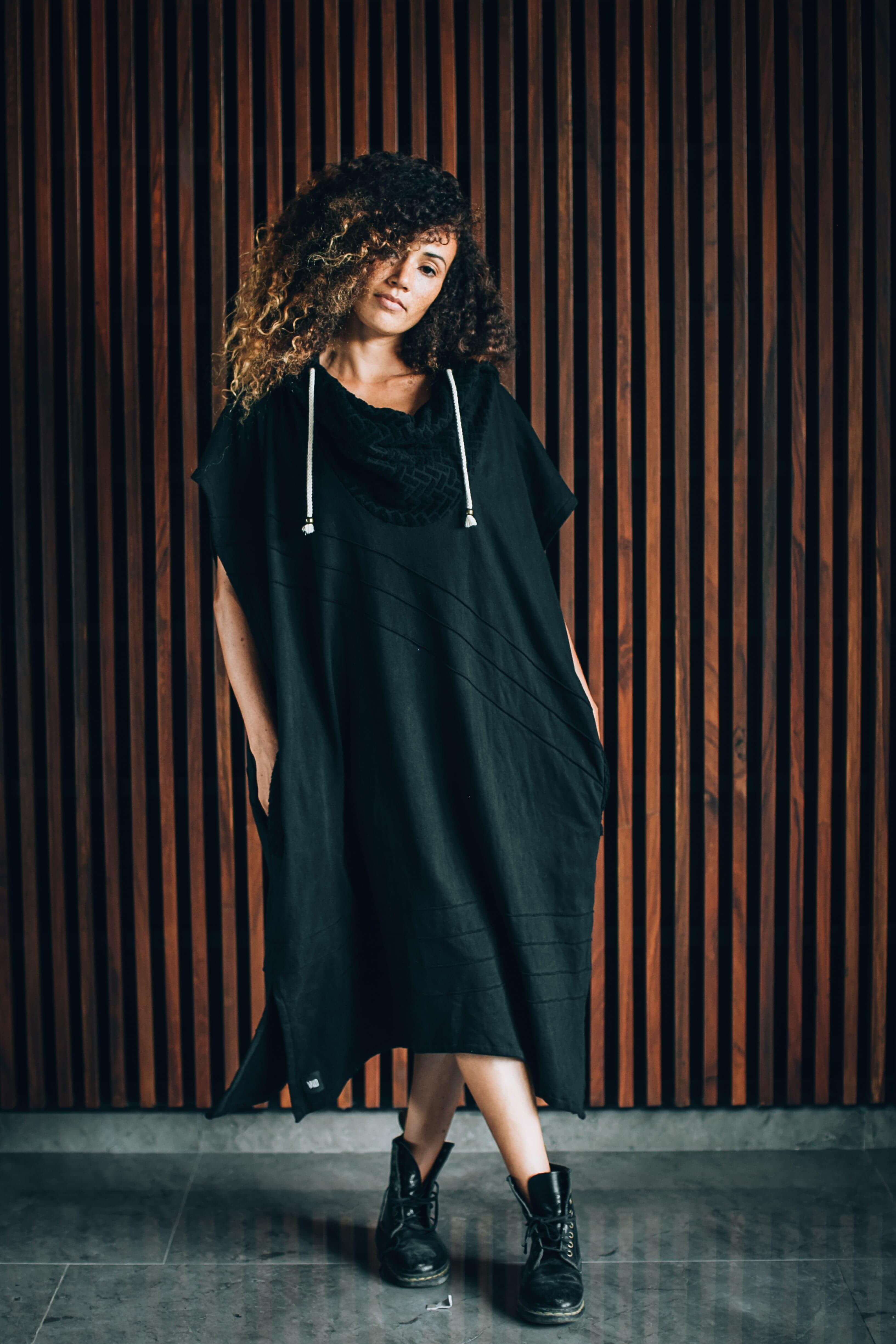 VALO Design Clothing Hoodies ONSEN - A long hooded robe with a sturdy double layered hood
