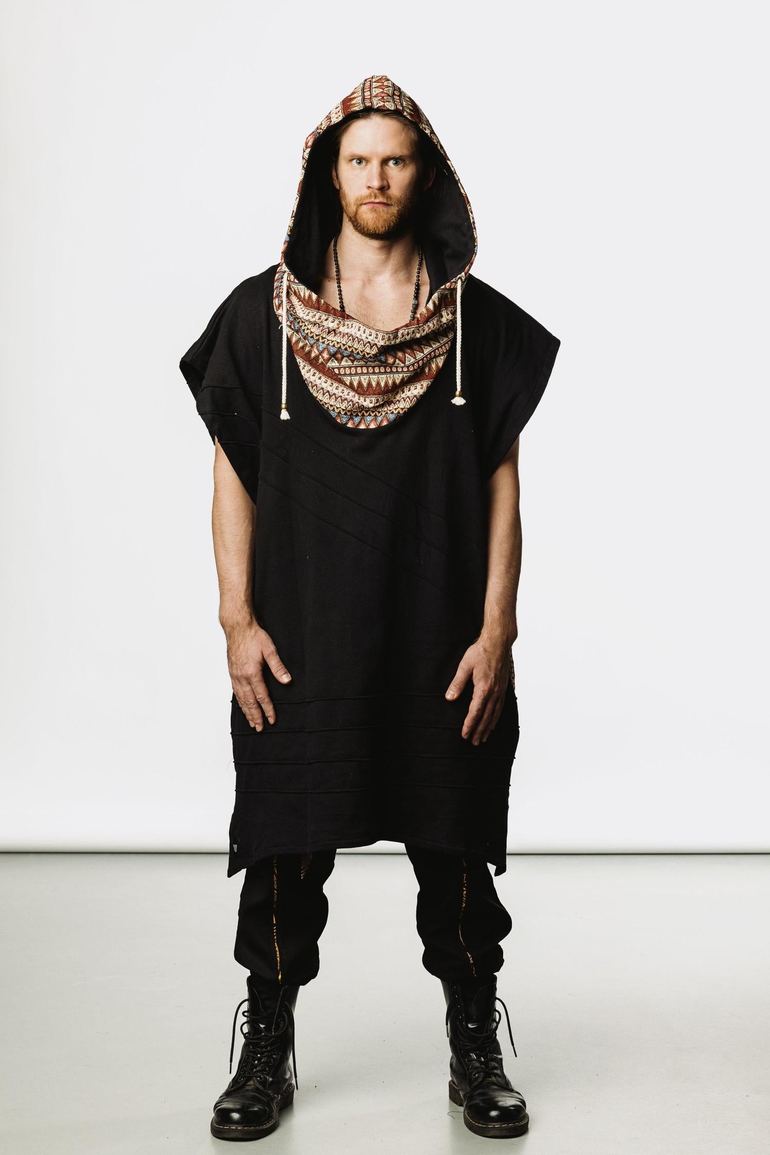 VALO Design Hoodies ONSEN - Inspired by Japanese aesthetics, our new hooded poncho robe kaftan ONSEN is made from 100% Terry Cotton, durable and smooth natural material