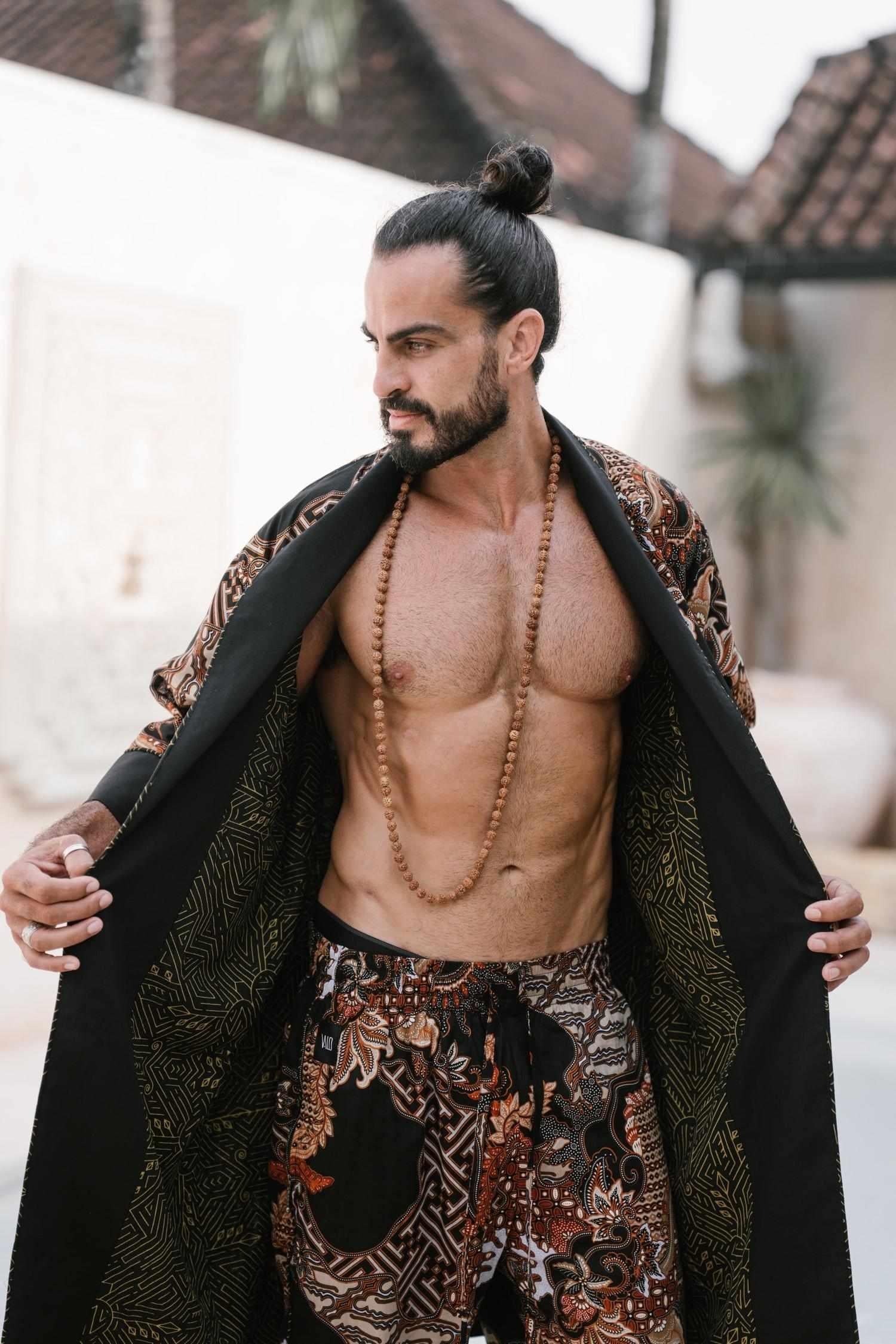 POMO Jacket Black Batik - Elegant Chic Kimono Jacket