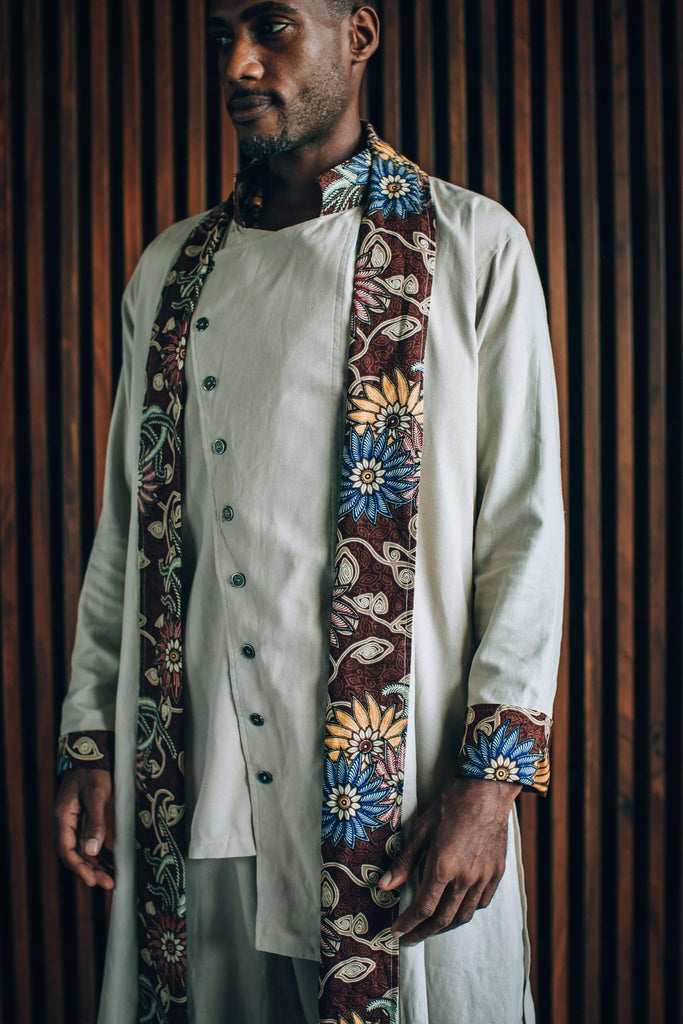 VALO Design Clothing Jackets QI JACKET - Japanese inspired kimono style high quality linen cotton jacket