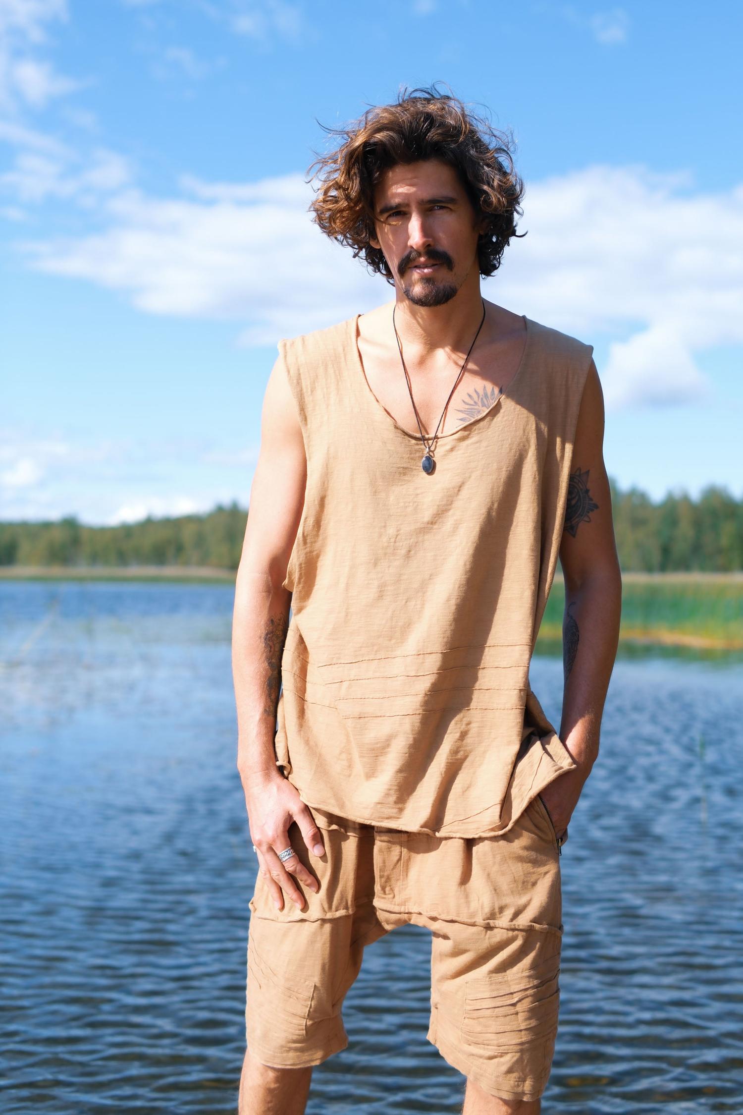 SAHARA Light Shorts - Light Boho Drop Crotch Cotton Shorts-Shorts-VALO Design Clothing