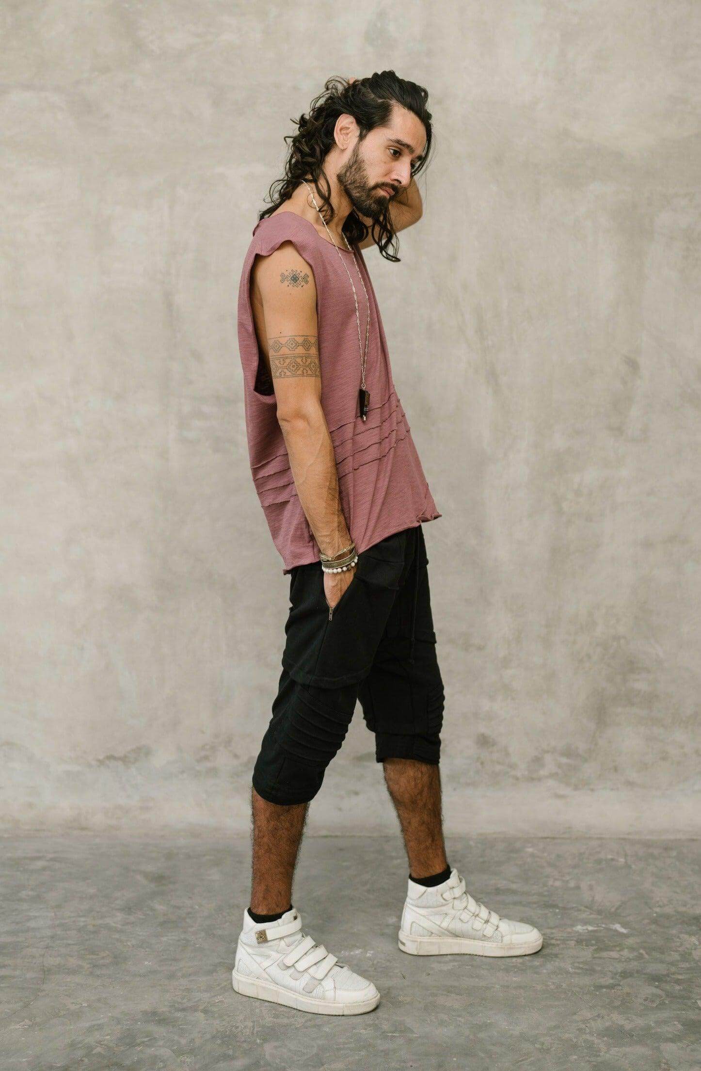 SAHARA Shorts - Comfy boho drop crotch cotton shorts with unique details - VALO Design Clothing 