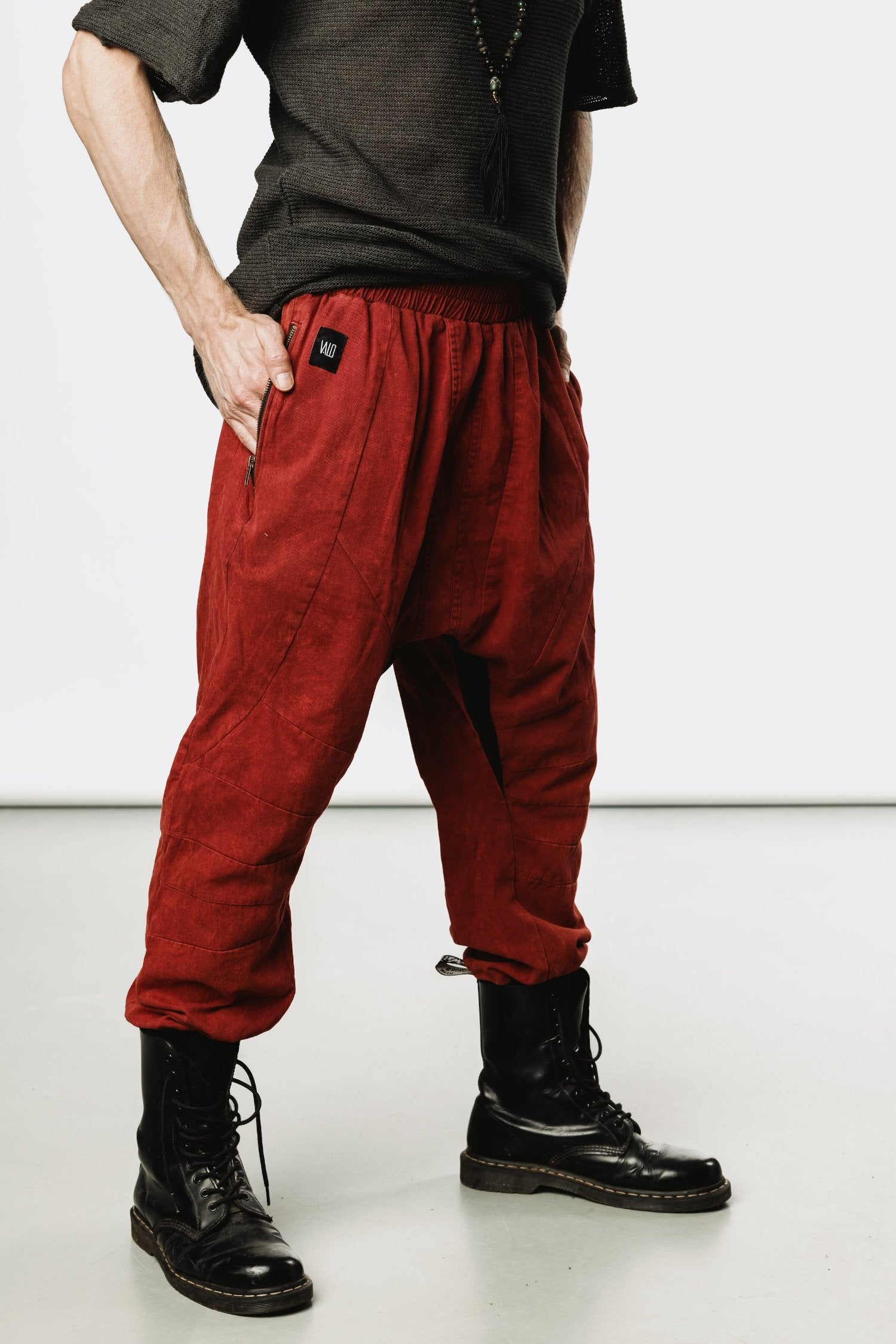 SISU Pants - Drop Crotch Jogger Denim Pants-Pants-VALO Design Clothing