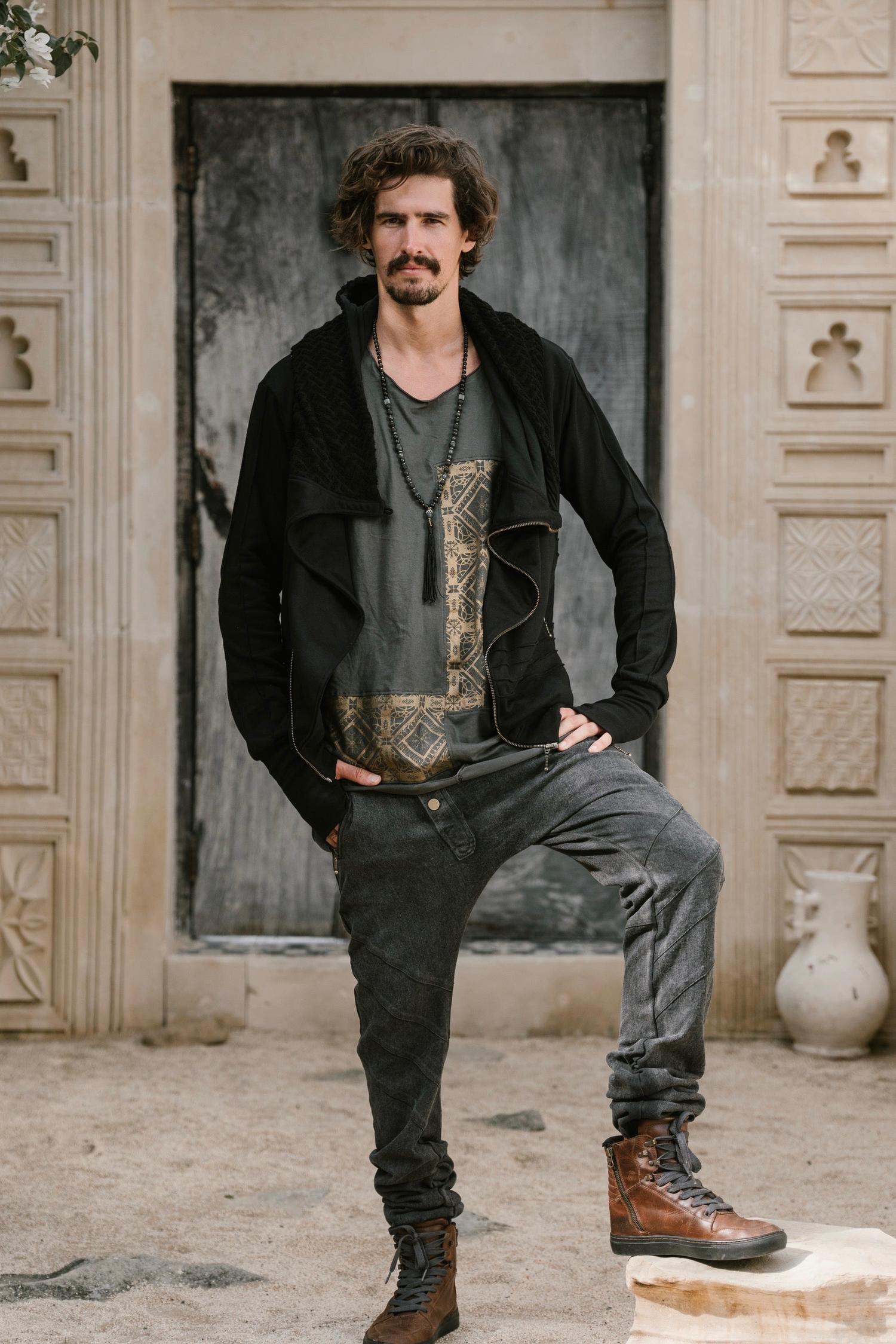 TARMO - Asymmetrical Cotton Fleece Zipper Hoodie