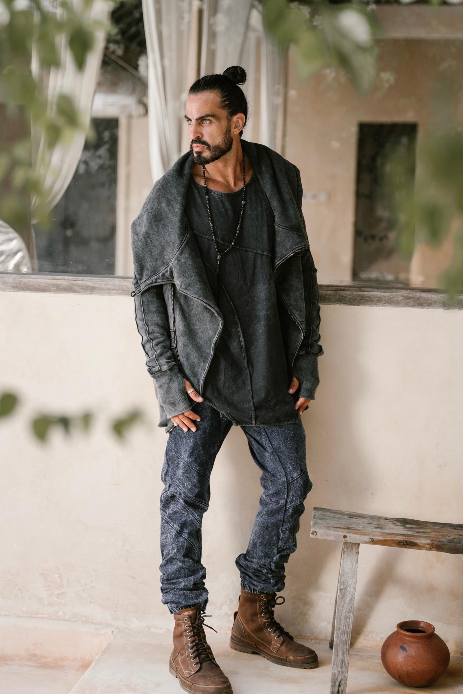 TARMO - Asymmetrical Cotton Fleece Zipper Hoodie