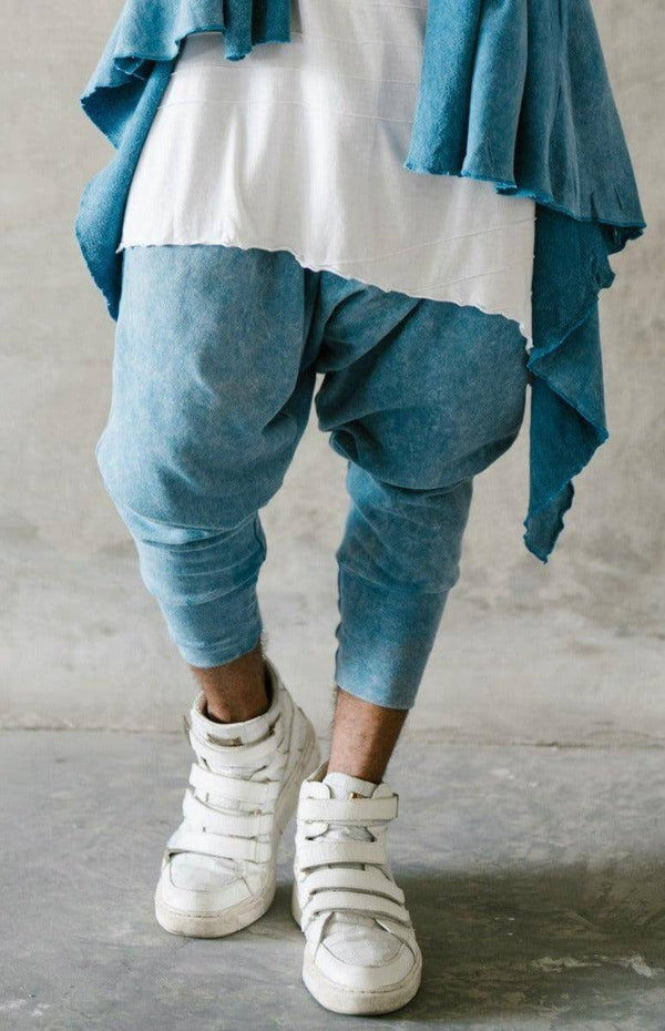 URBAN Ninja - BLUE Stonewash Harem pants from high quality cotton - VALO Design Clothing 