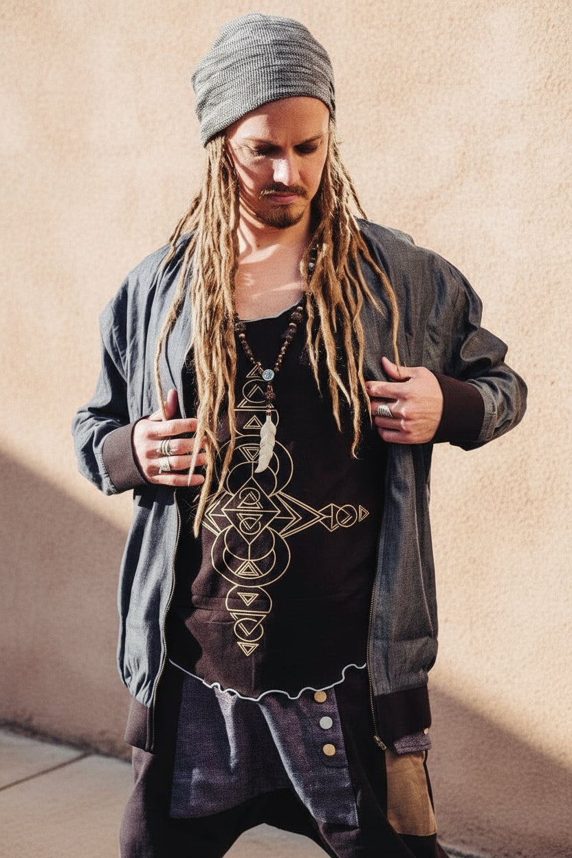 VALOdesigns Jackets VALO BOMBER - Reversible multicolor cotton bomber zipper jacket with unique print