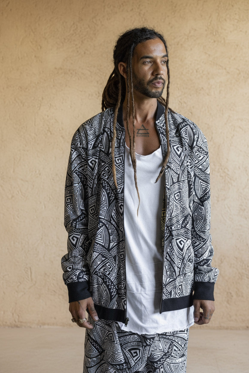 VALO BOMBER - Reversible multicolor cotton bomber zipper jacket with unique print - VALO Design Clothing 