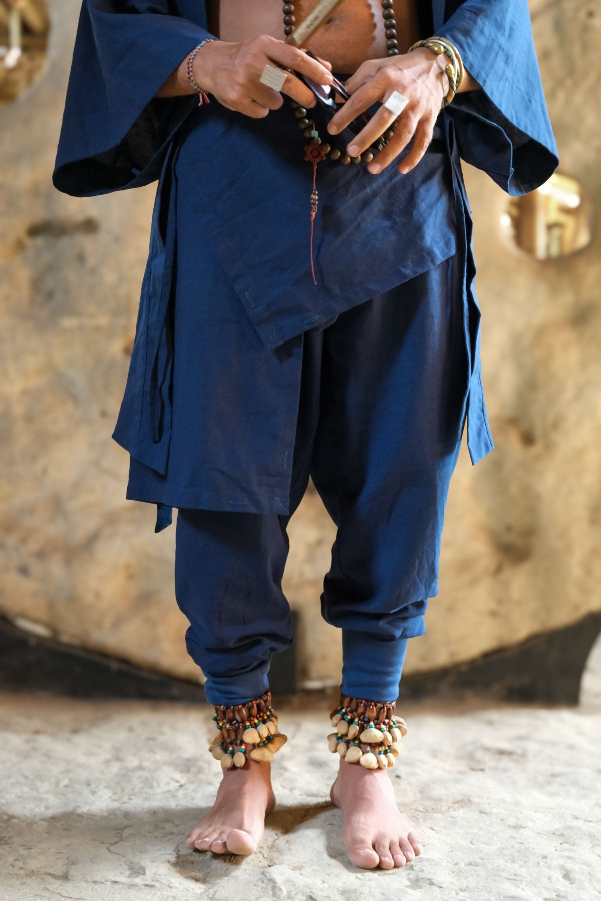 BUSHI Pants Navy Blue - Japanese Style Designer Linen Pants