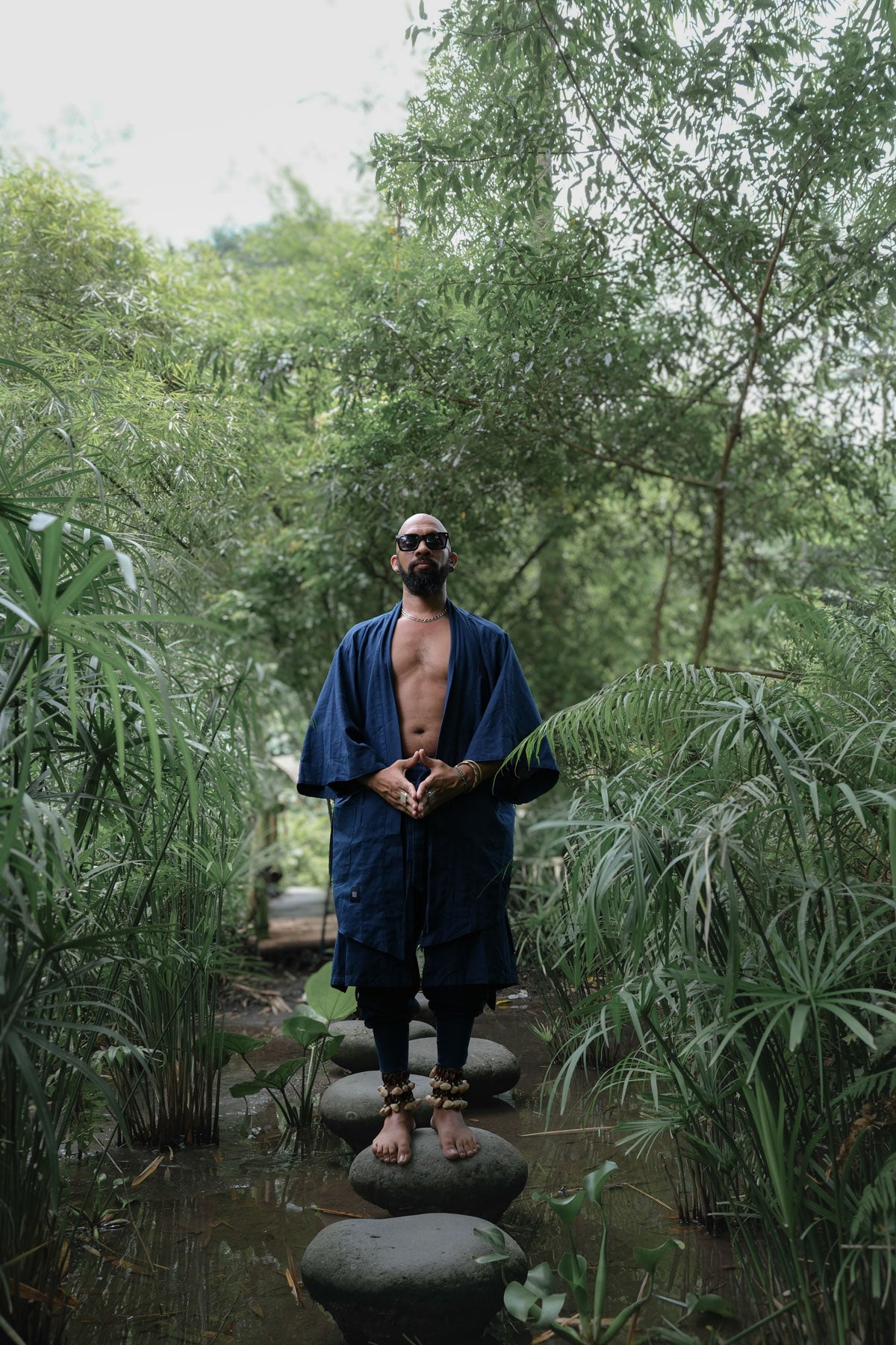 BUSHI Pants Navy Blue - Japanese Style Designer Linen Pants