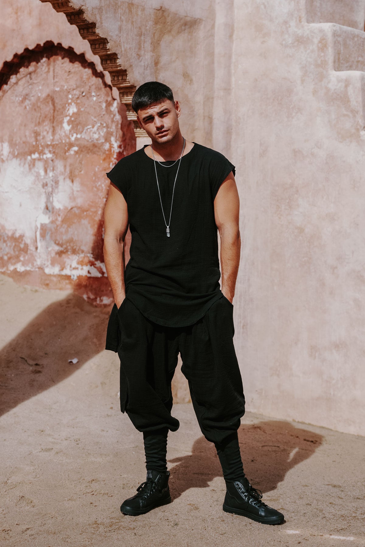 DJINN Pants - Relaxed Cotton Crepe Harem Pants