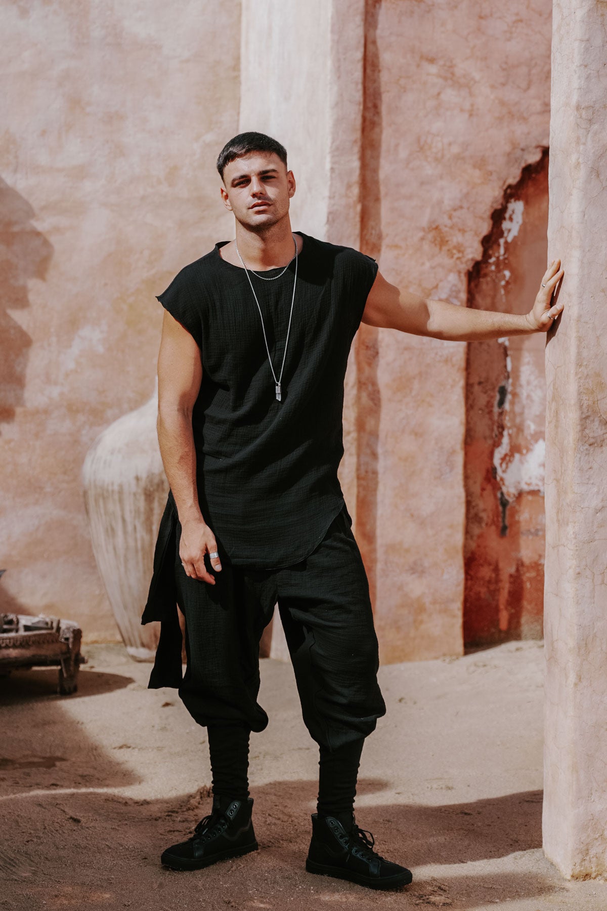 DJINN Pants - Relaxed Cotton Crepe Harem Pants