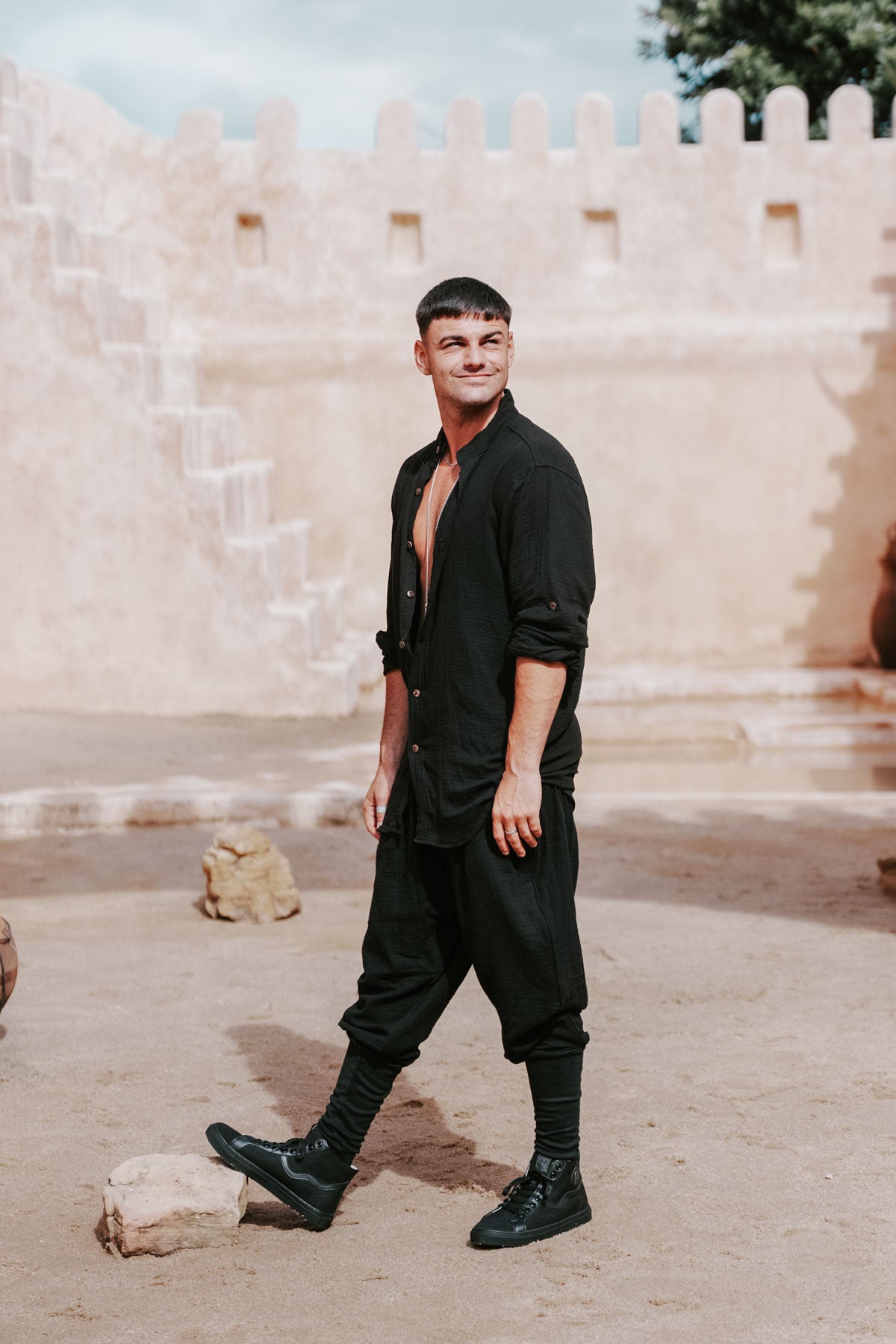 DJINN Pants - Relaxed Cotton Crepe Harem Pants