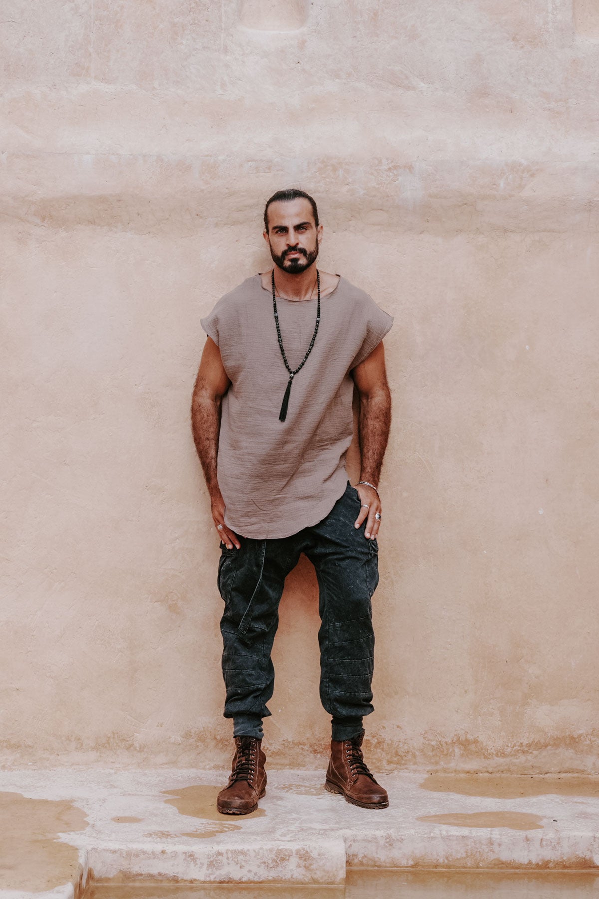 DJINN T-Shirt - Asymmetric Oversized Cotton Crepe Tank Top