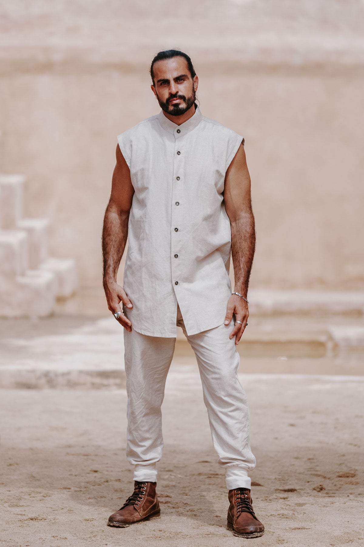 KOKO Vest and Pants Cream Linen