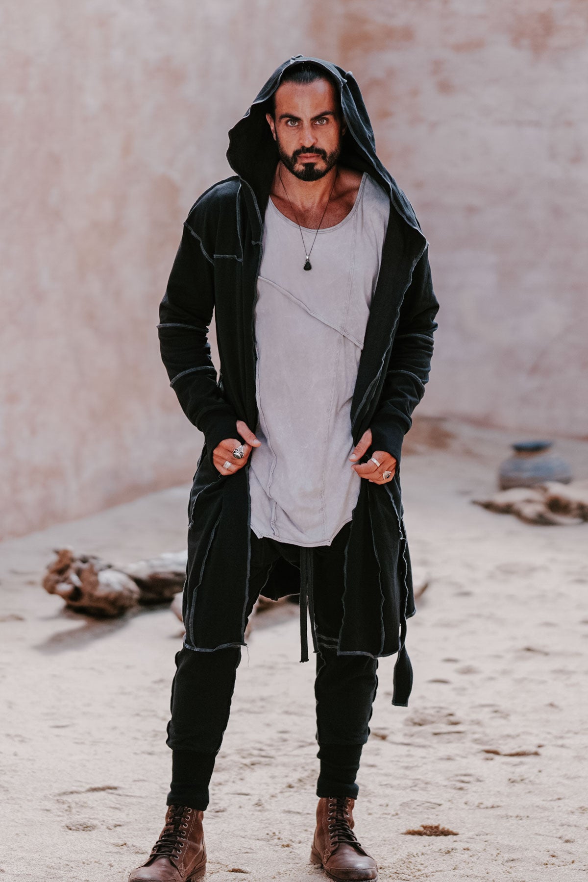SAUDARA Duster - Hooded Bamboo Fleece Cardigan