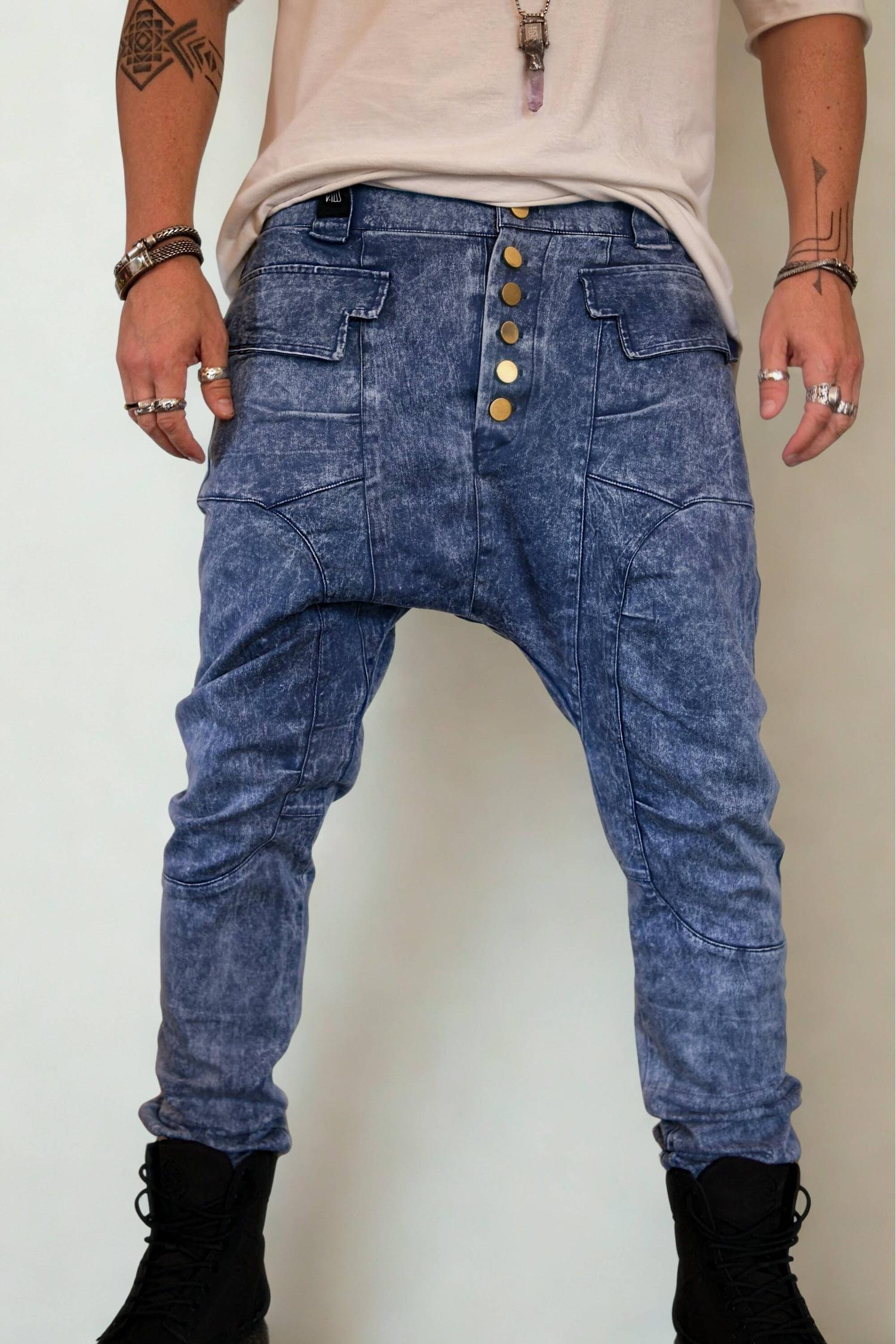 YÖ - Elegant Drop Crotch Harem Pants with Unique Cut