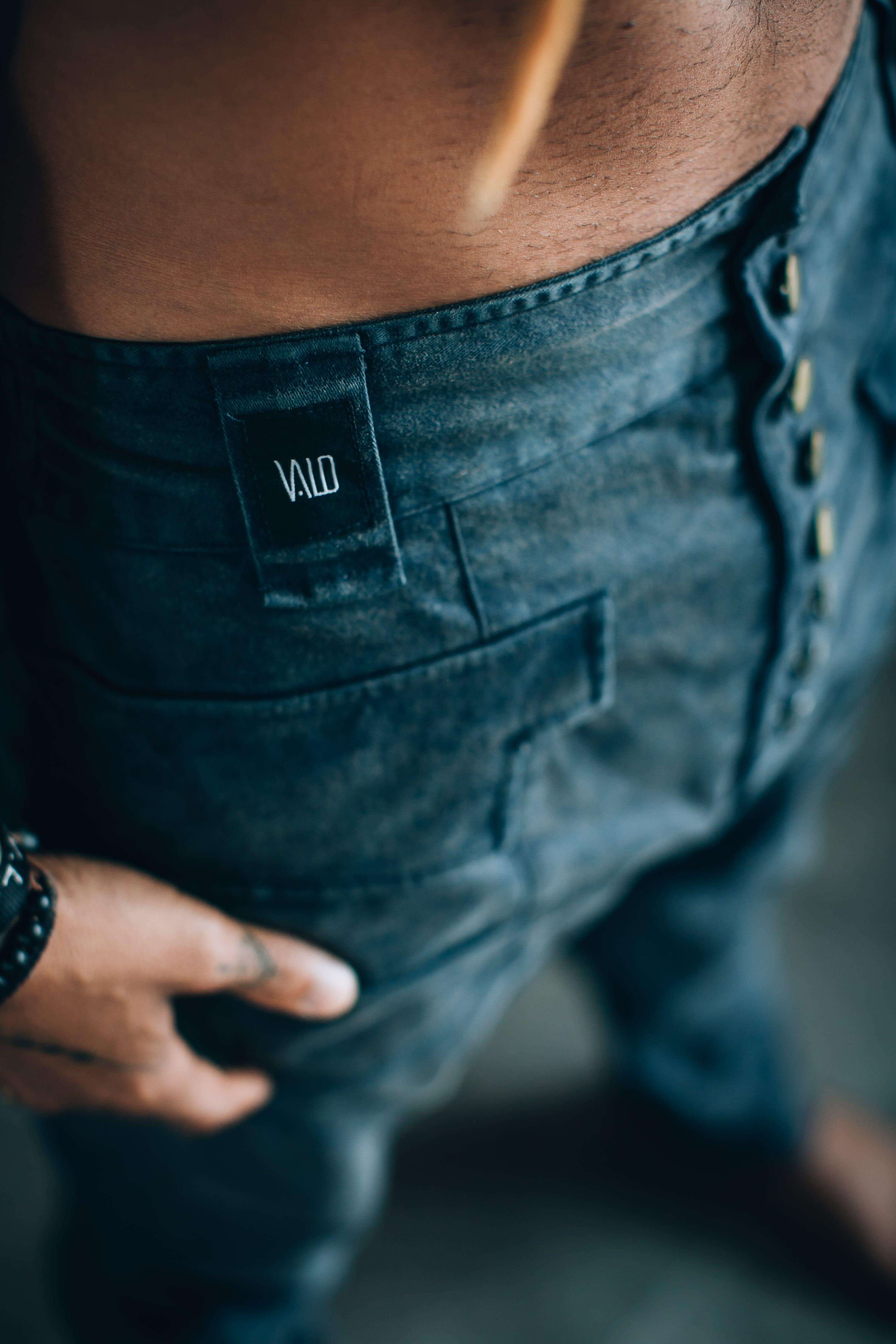 VALOdesigns Pants Navy Blue Stonewash / S/M YÖ - Elegant drop crotch harem pants with unique cut - Unisex