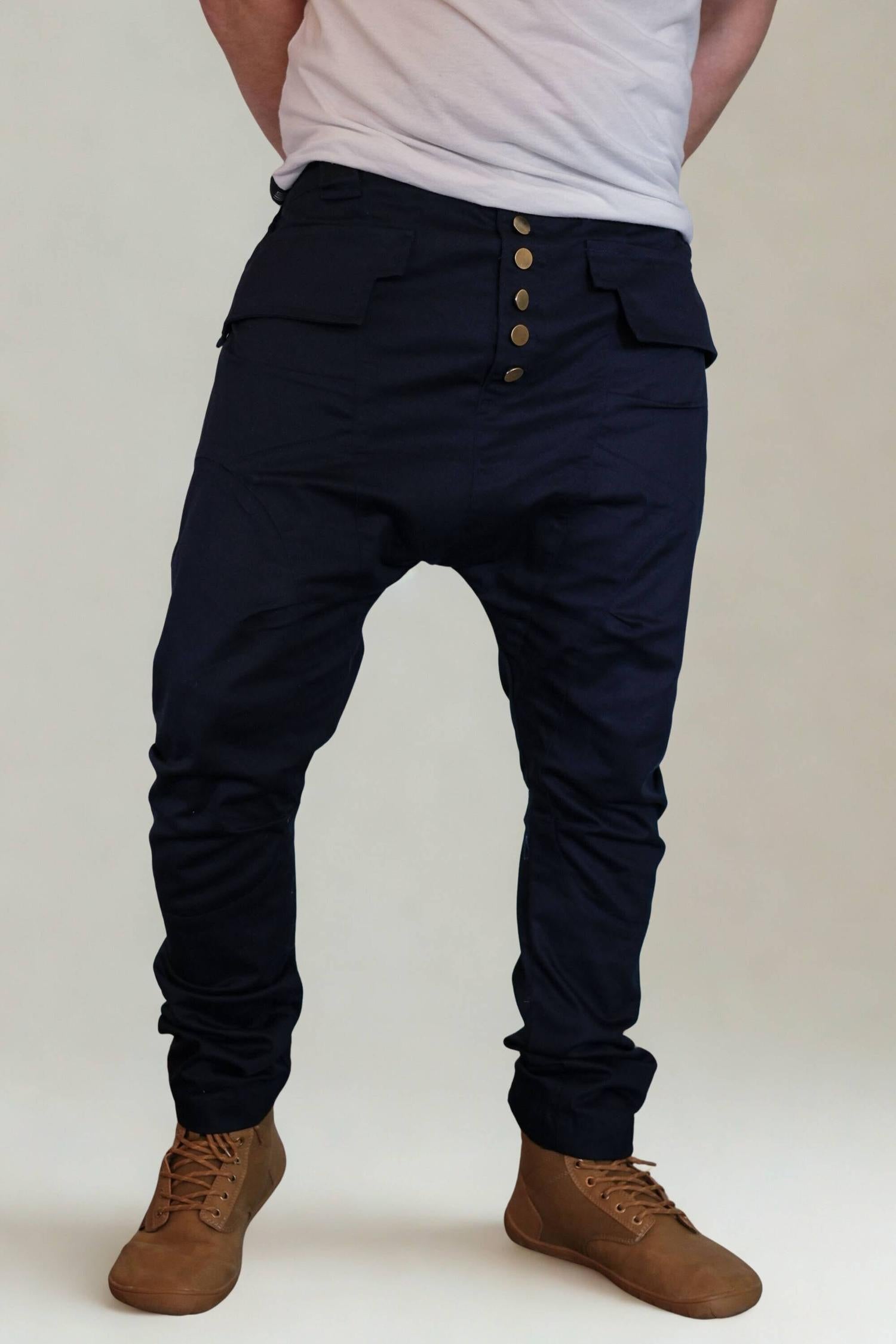 YÖ - Elegant Drop Crotch Harem Pants with Unique Cut